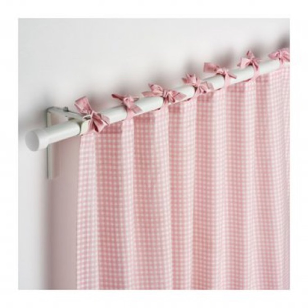 IKEA NYVAKEN Pink Gingham Curtaina (2 Panels)